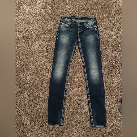 Silver Jeans Women's Skinny ish Jeans — tagged as straight leg - Dark Blue - Picture 2 of 2